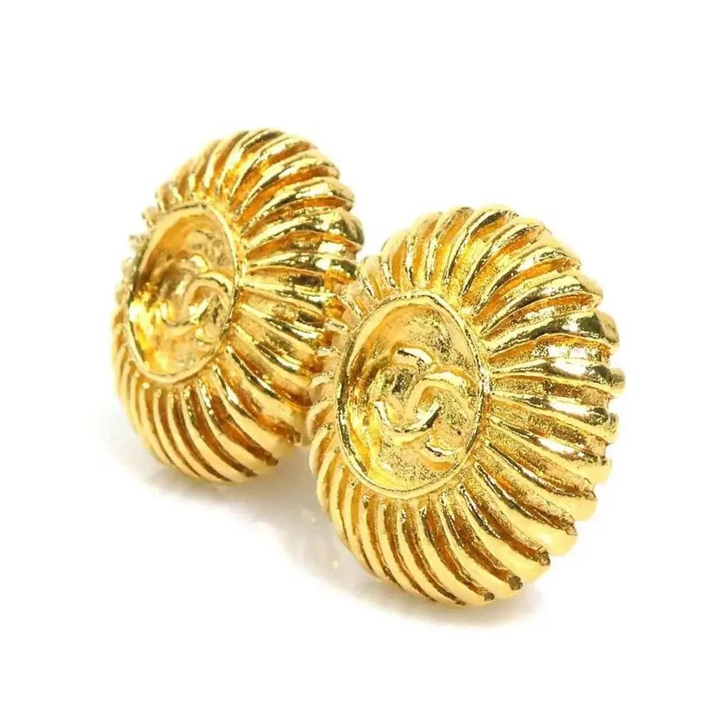 Chanel Cc Logo Clip-On Earrings Gold- #266340C53B